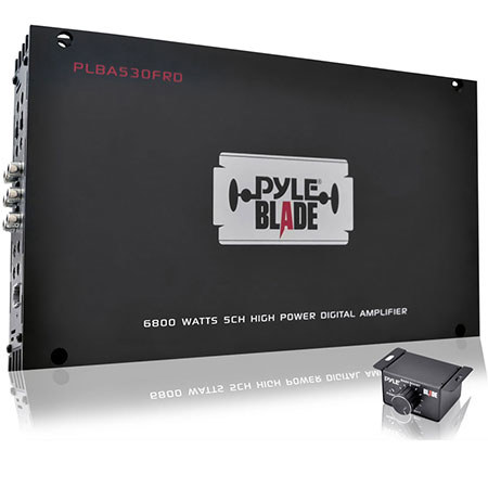 Pyle PLBA530FRD BLADE 6800W 5 Channel Compact Class-D Hybrid Amplifier