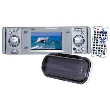 Pyle PLDMR3U In-Dash Marine CD/DVD Receiver with 3" Built-In Monitor