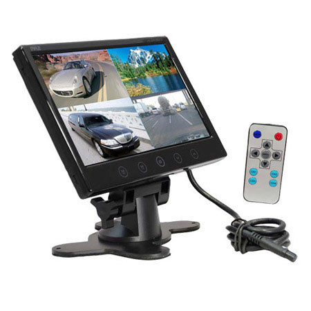 Pyle PLHRQD7 7" Quad TFT/LCD Video Monitor, Black