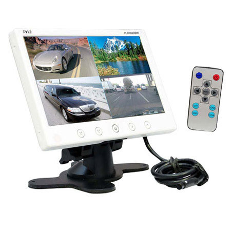 Pyle PLHRQD7 7" Quad TFT/LCD Video Monitor, White