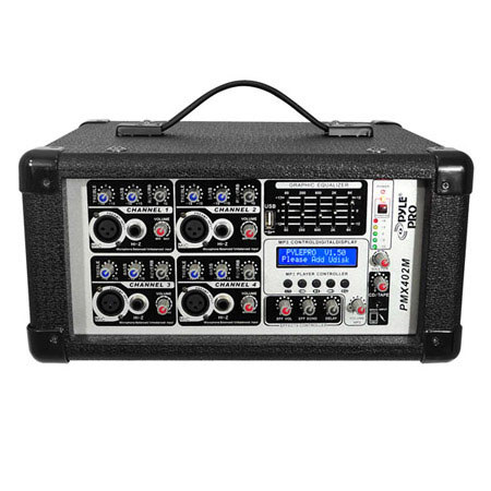 Pyle PMX402M 4 Channel 400 Watts Powered Mixer