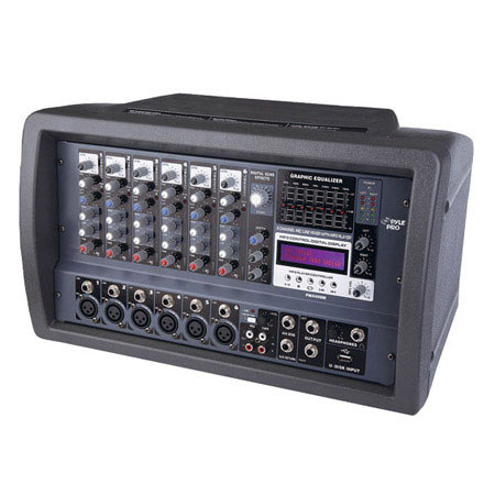 Pyle PMX408M 6 Channel 600 Watts Powered Mixer