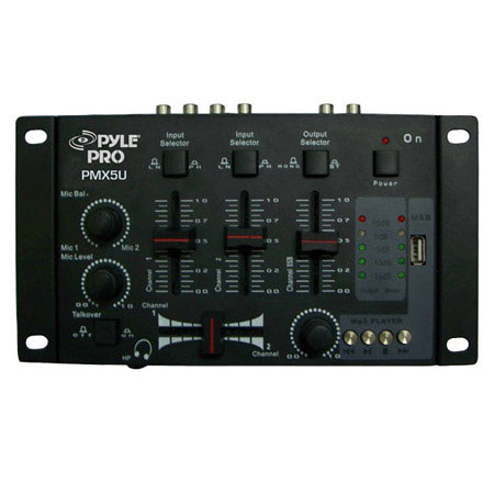Pyle PMX5U Professional 2-Stereo Channel DJ Mixer