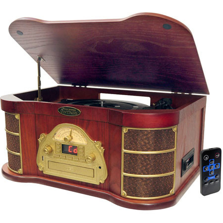 Pyle PTCDS1U Classical Turntable with AM/FM Radio