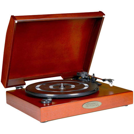 Pyle PVNTT1 Classic Retro USB Phonograph/Turntable, Mahogany