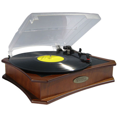 Pyle PVNTT5UT Retro Style Vinyl Turntable, Maple