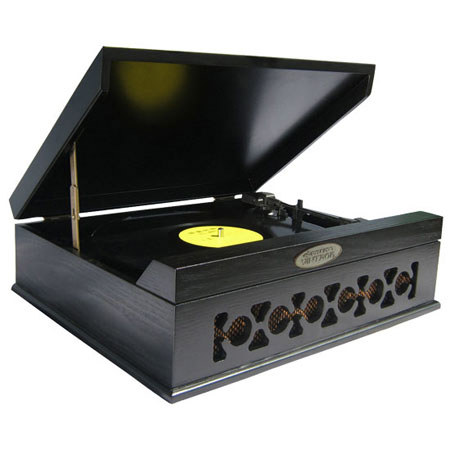 Pyle PVNTT6UMB Vintage Style Phonograph/Turntable, Black