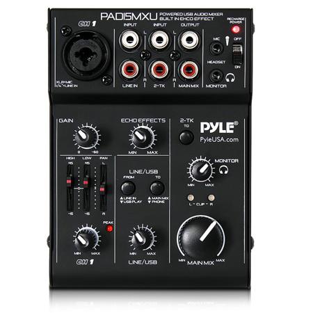 Pyle PAD15MXU 3-Channel USB Audio/Sound Mixer Recording Interface
