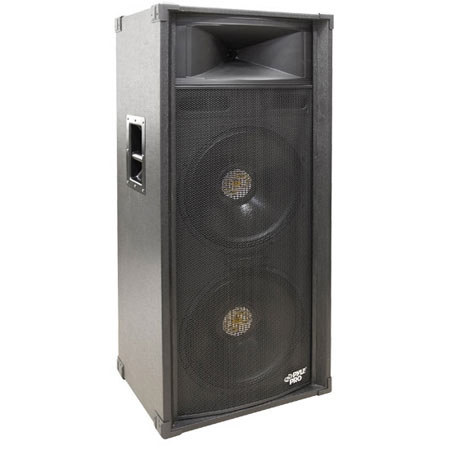 Pyle PADH21580 1400 Watt Dual 15" 3-Way Stage Speaker Cabinet