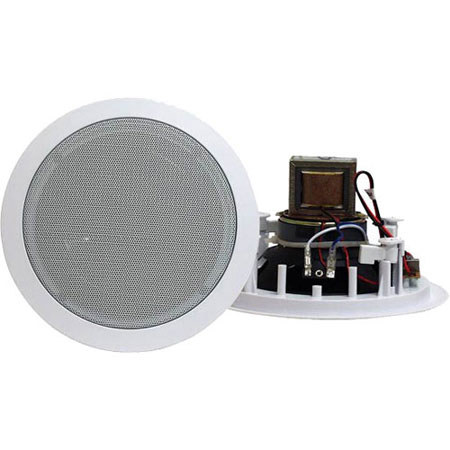 Pyle 8" Two-Way In-Ceiling Speakers with 70V Transformer, Pair, White