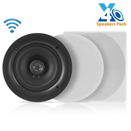 Pyle PDICBT2106 10" 300W 2-Way Home Bluetooth Ceiling/Wall Speaker Kit, 4 Pack