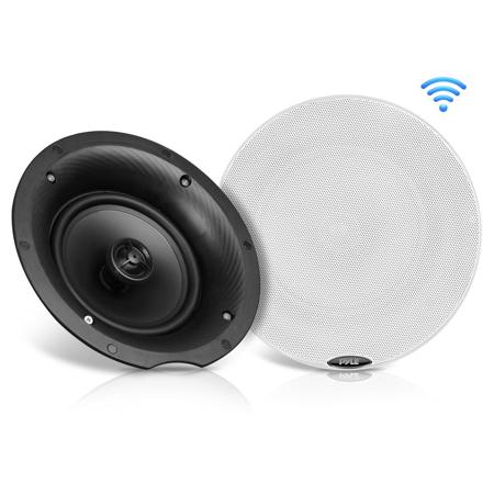 Pyle PDICBT87 8" 400W 2-Way Flush Mount Bluetooth Ceiling/Wall Speaker Kit, Pair