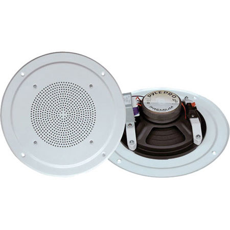 Pyle 5" Full Range In Ceiling Speaker System with Transformer, White
