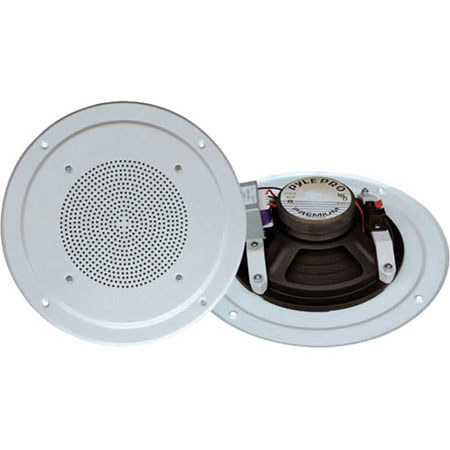 Pyle 6-1/2" Full Range In-Ceiling Speaker System with Transformer, White