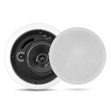 Pyle 6.5" In-Ceiling Enclosed Speaker with Transformer, White/Paintable
