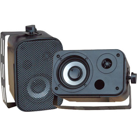 Pyle 3.5" Indoor/Outdoor Waterproof Speakers, Pair, Black
