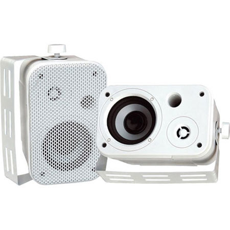 Pyle 3.5" Indoor/Outdoor Waterproof Speakers, Pair, White