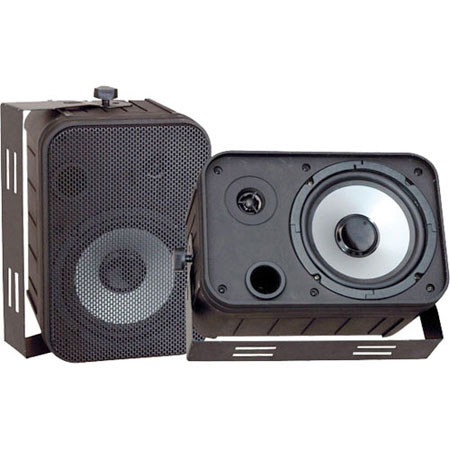 Pyle 6.5" Indoor/Outdoor Waterproof Speakers, Pair, Black