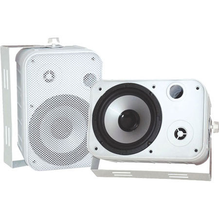 Pyle 6.5" Indoor/Outdoor Waterproof Speakers, Pair, White
