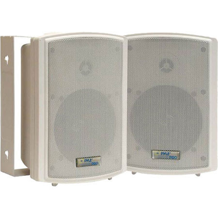 Pyle 5.25" Indoor/Outdoor Waterproof Wall Mount Speakers, Pair, White
