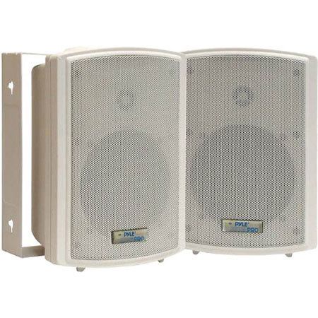 Pyle 5.25" Indoor/Outdoor Waterproof Speakers with Transformer, Pair, White