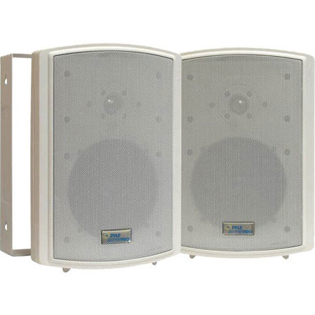 Pyle 6.5" Indoor/Outdoor Waterproof On Wall Speakers, Pair, White