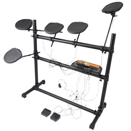 Pyle PED03 Electronic Drum Set with 5 Pads, 2 Pedals