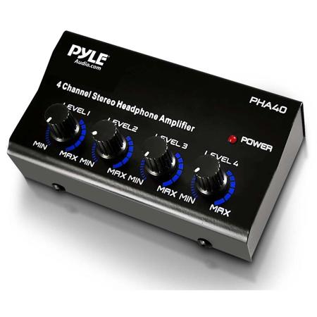 Pyle PHA40 4 Channel Stereo Headphone Amplifier