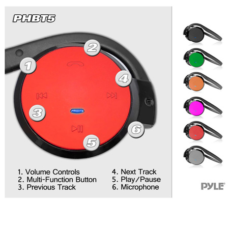 Pyle PHBT5 Stereo Bluetooth Headphones, Black