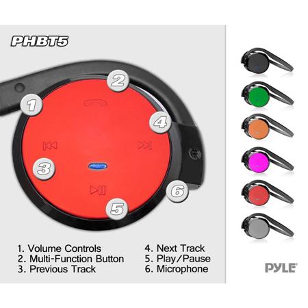 Pyle PHBT5 Stereo Bluetooth Headphones, Pink