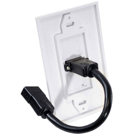 Pyle Single Port HDMI White Wall Plate with Back Built-in Cable, White