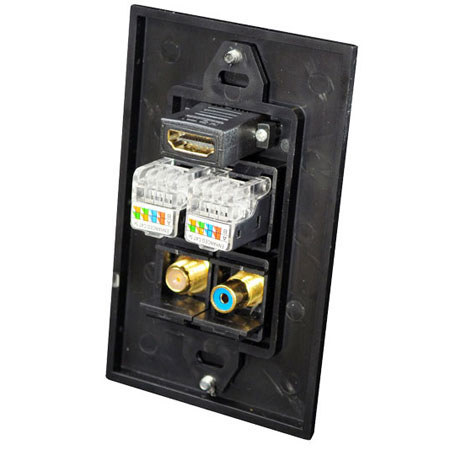 Pyle HDMI/Mono RCA Wall Plate, Black
