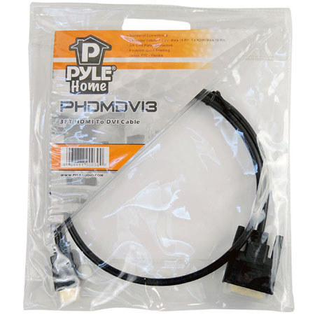 Pyle 3ft HDMI Male to DVI Male Cable