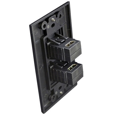 Pyle Dual HDMI 90 Degree Exit Ports Wall Plate, Black