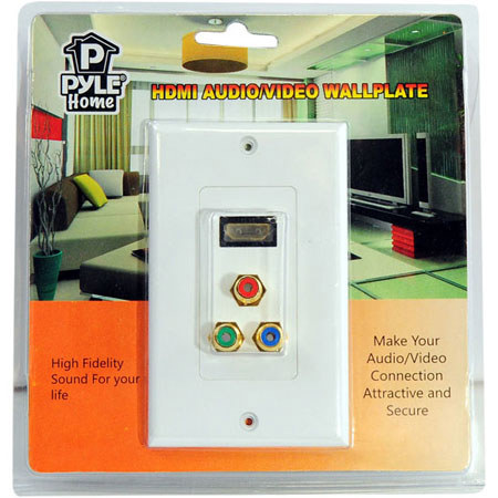 Pyle HDMI/3 (RGB/RCA) Component Combo Wall Plate, White