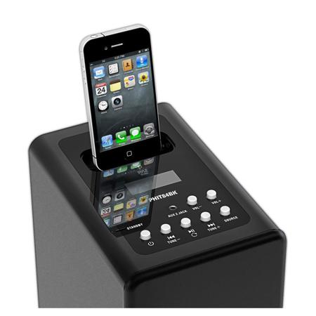 Pyle PHIT84 iPod/iPhone 2.1 Tower Docking Speaker System, Black