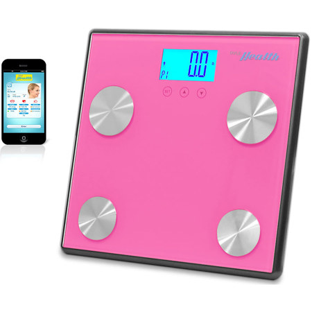 Pyle PHLSCBT4 Bluetooth Digital Weight & Personal Health Scale, Pink