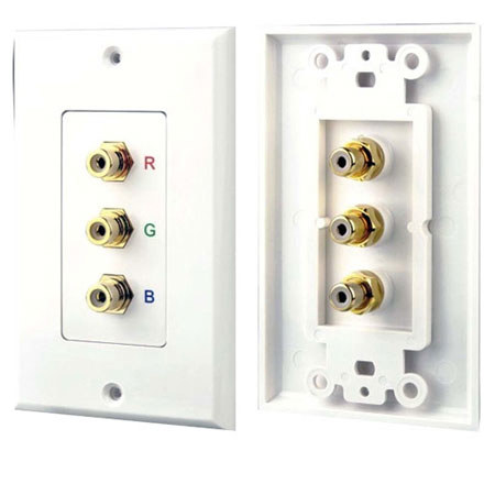 Pyle 3 RGB/RCA Component Wall Plate