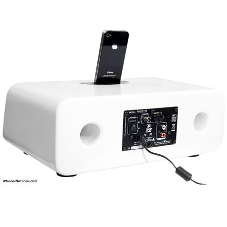 Pyle iPod/iPhone Alarm Clock Radio, White
