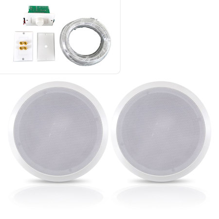 Pyle 300 Watts 8" In-Ceiling Speaker Kit, White