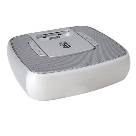 PyleHome iPod & iPhone Docking/Aux Input Clock Radio, Silver