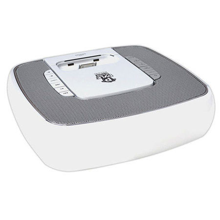 PyleHome iPod & iPhone Docking/Aux Input Clock Radio, White
