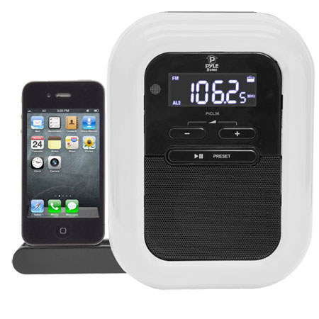 Pyle PICL36B Clock Radio iPod/iPhone Docking Station