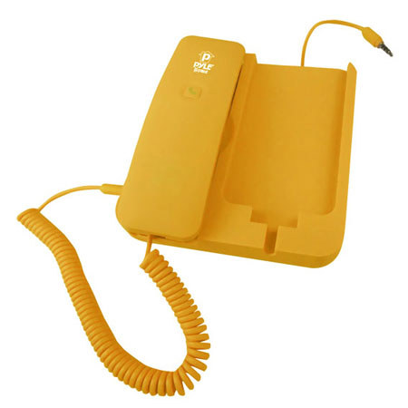 Pyle PIRTR60 Handheld Phone and Desktop Dock for iPhone, Yellow