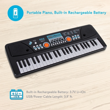 Pyle PKBRD4112 49-Key Kids Electronic Piano Keyboard with Wired Microphone