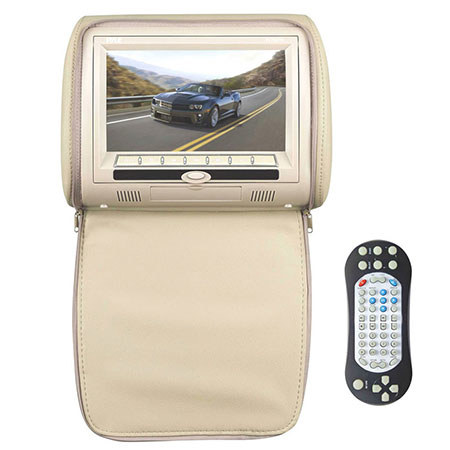 Pyle PL73D 7" Wide Screen Hi-Res Car Headrest Video Display Monitor, Tan