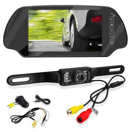 Pyle PLCM7200 7" TFT Mirror Monitor with Rear View Camera