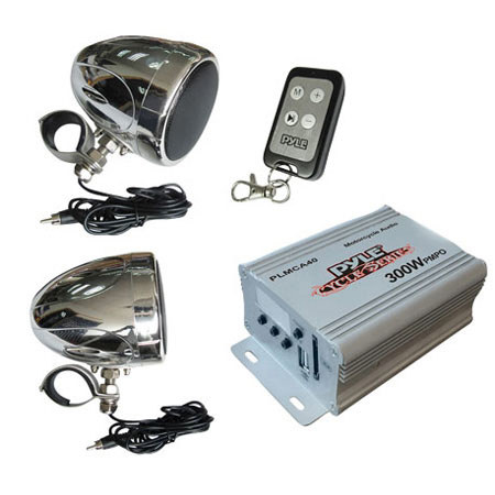 Pyle 100W Motorcycle, ATV, Snowmobile, Weatherproof Speaker and Amplifier System