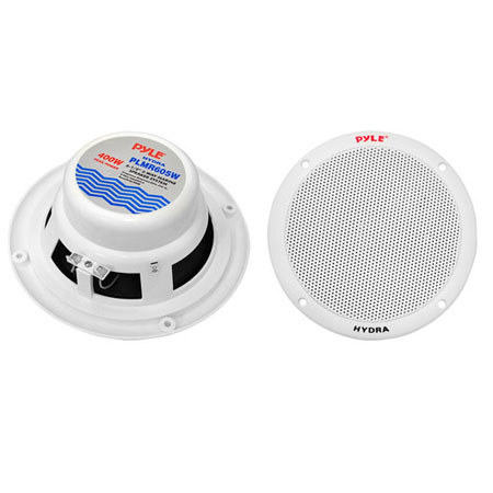 Pyle PLMR605 6.5" Dual Cone Marine Speakers, Pair, White