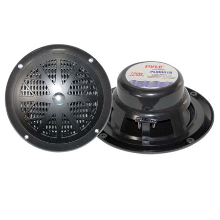 Pyle PLMR61 120W 6.5" Dual Cone Marine Speakers, Pair, Black
